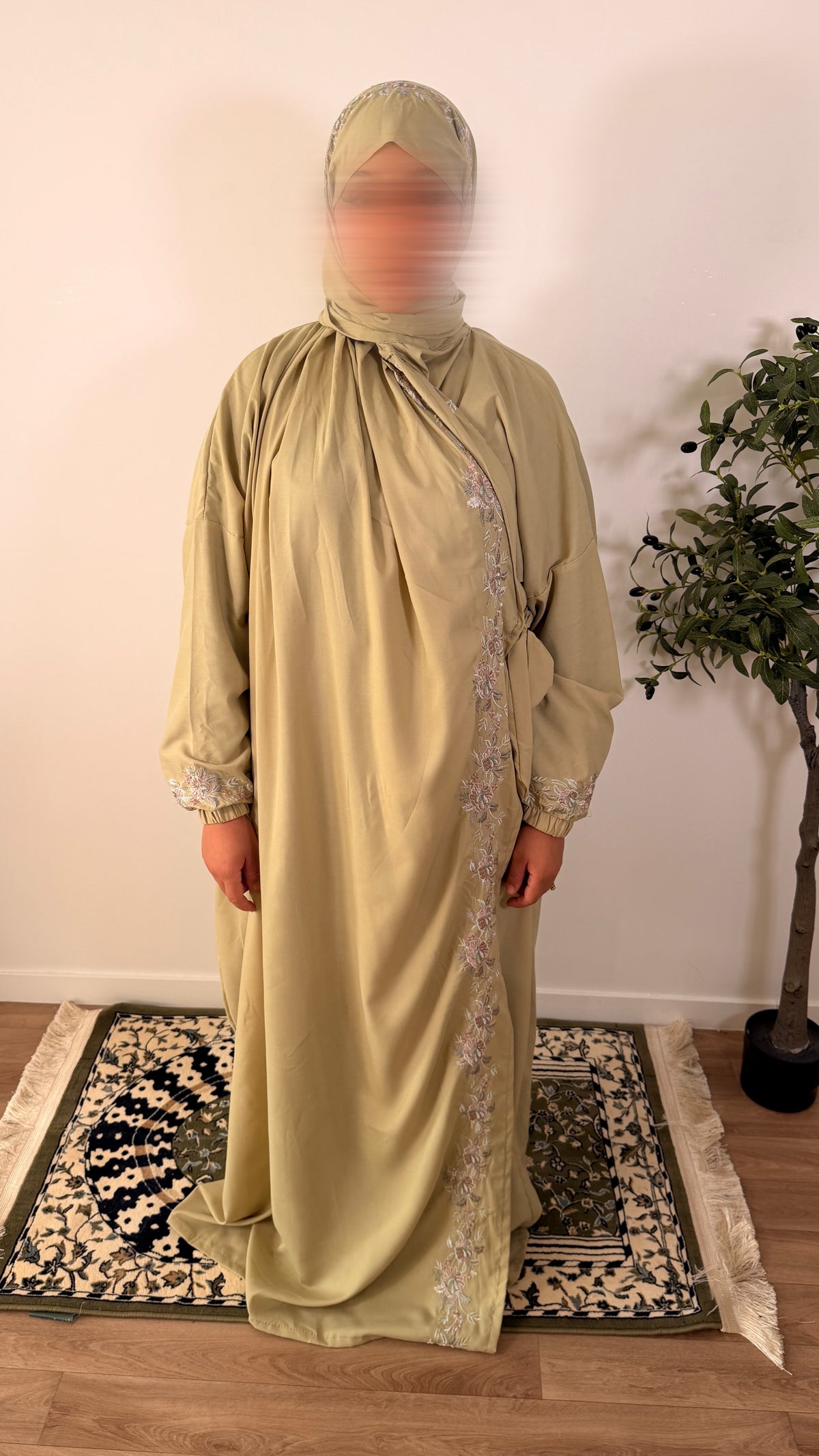 robe de prière warda - kimono (vert sauge)