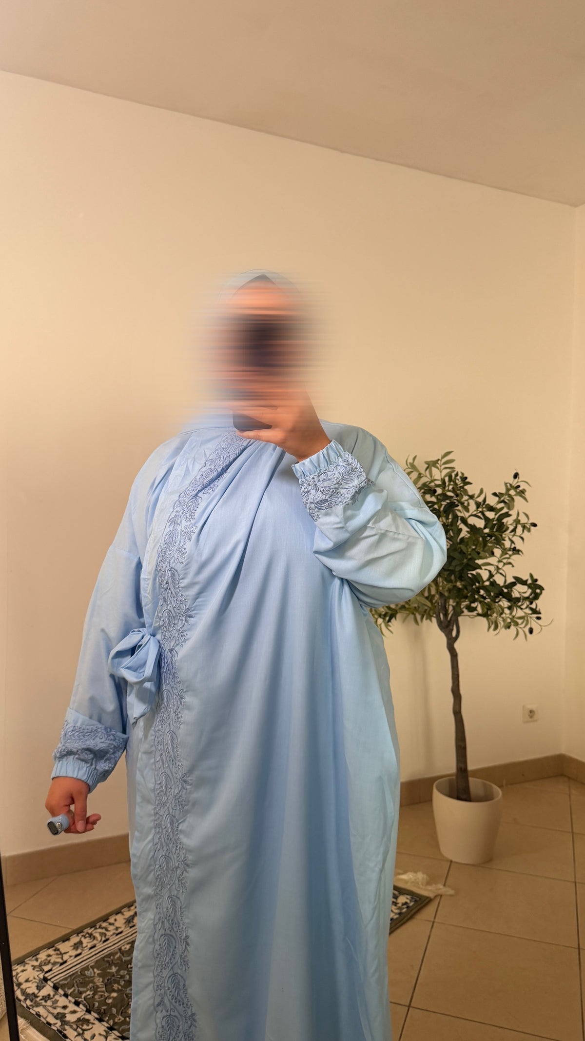 robe de prière warda - kimono (bleu ciel)