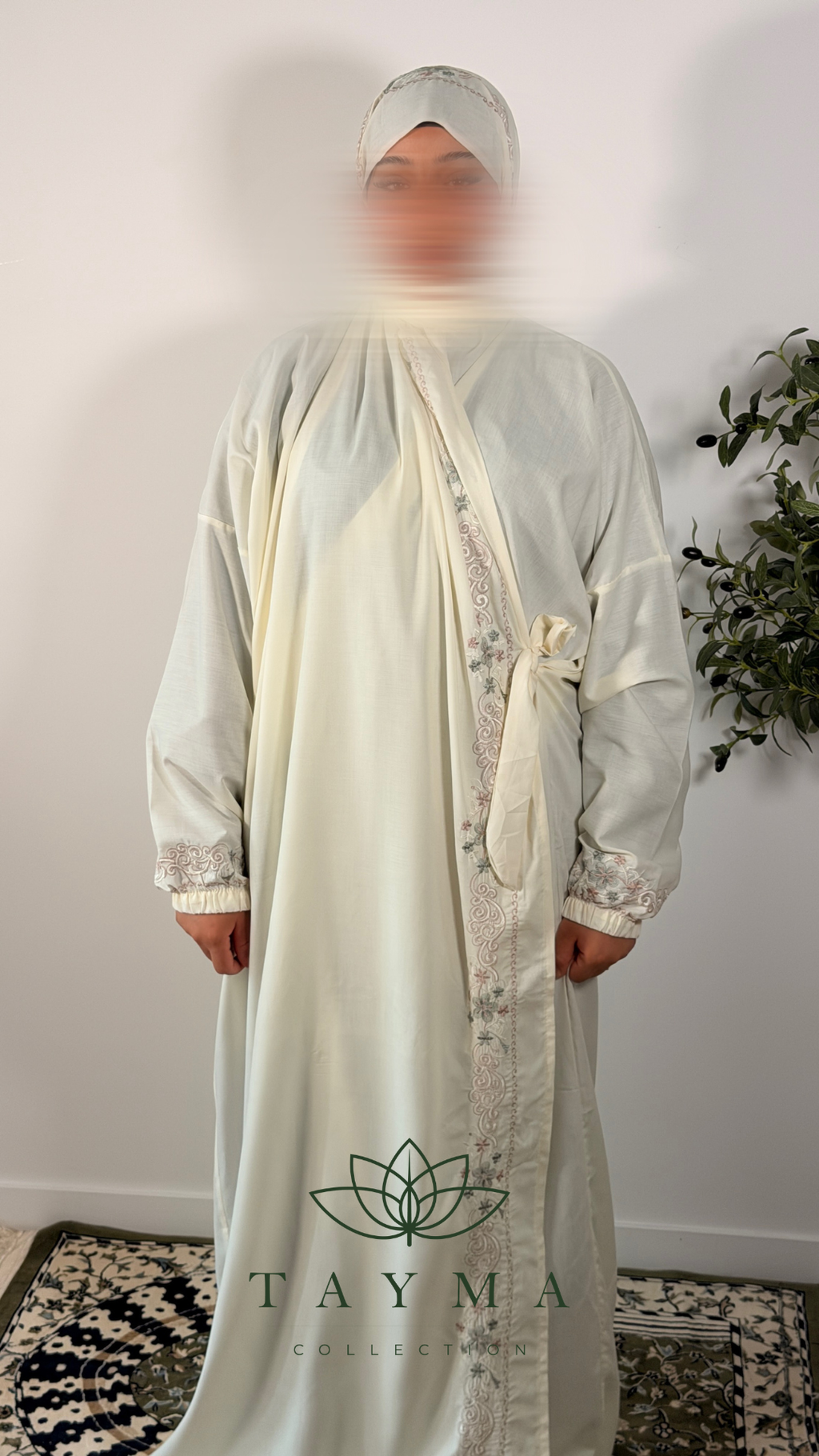 robe de prière warda - kimono (blanc cassé)